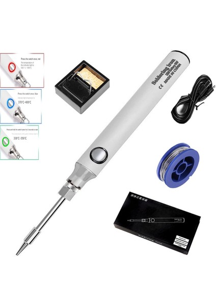 Gri 5V 8W Kablosuz Elektrikli Havya Seti USB Şarj Ayarlanabilir Sıcaklık Lehimleme Istasyonu Ipuçları ile Taşınabilir Tamir Araçları (Yurt Dışından) fiyatları