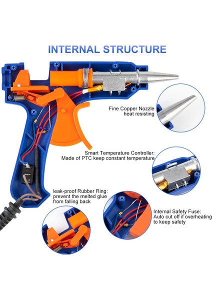 Sadece Tutkal Tabancası 60W, Abd 20W/60W/80W/100W Sıcak Tutkal Tabancası 7mm 11MM Toolkit Araçları Ev Için Profesyonel Deco Tabanca Mermi Eriyik Yapıştırıcı Workpro (Yurt Dışından) modelleri