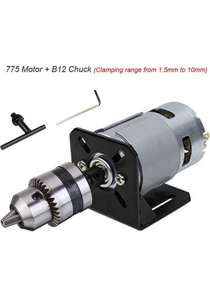 775 Motor B12 Chuck 775 Dc Motor Minyatür El Matkap Chuck Çubuk 12 V 12000 Rpm Torna Basın Freze Kesme Delme Makinesi Için Montaj Braketi (Yurt Dışından)