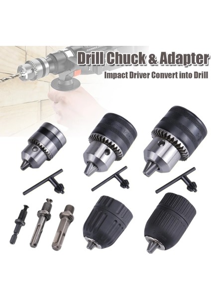 0.6-6mm Chuck Sds Plus Chuck Adaptörü Darbeli Matkap Darbeli Sürücü Tornavidayı Elektrikli Matkaba Dönüştürün 1/2 "3/8" Kare/yuvarlak/altıgen Şaft (Yurt Dışından) fiyatları