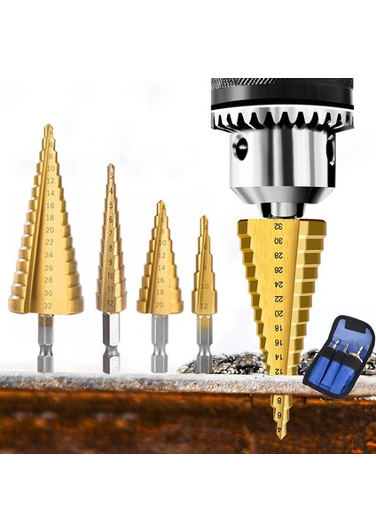 Şerit 4-12 3 Adet 3-12MM 4-12MM 4-20MM Hss Düz Oluk Adım Matkap Ucu Seti Titanyum Kaplamalı Ahşap Metal Delik Kesici Çekirdek Matkap Ucu Seti (Yurt Dışından) modelleri