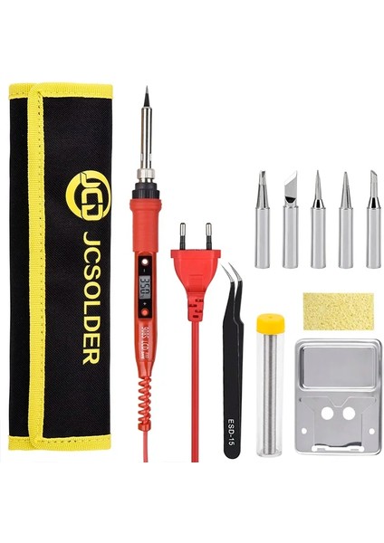 Gümüş 80W 220V,AB, Kaynak Uçlu Jcd 908S Havya Kitleri LCD Dijital Ekran Ayarlanabilir Sıcaklık 80W 220V/110V Elektrikli Lehim Uçları Kaynak Onarım Aletleri (Yurt Dışından) indirimleri