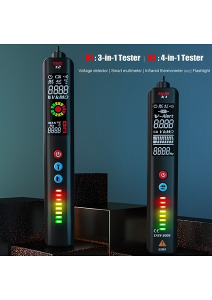 X2 Bsıde X1 X2 Dijital Multimetre Kızılötesi Termometre Temassız Voltaj Test Cihazı Renkli Analog Bant Ebtn Ekran Canlı Kablo Ncv Testi (Yurt Dışından)