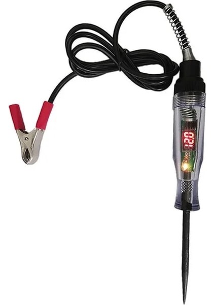 Siyah Ekranlı Elektrikli Test Kalemi 6-24 V Dc Oto Kamyon Gerilim Devre Test Cihazı Otomatik Test Uzun Prob Kalem Ampul Oto Araba Testi Polarite Kalem Aracı (Yurt Dışından)