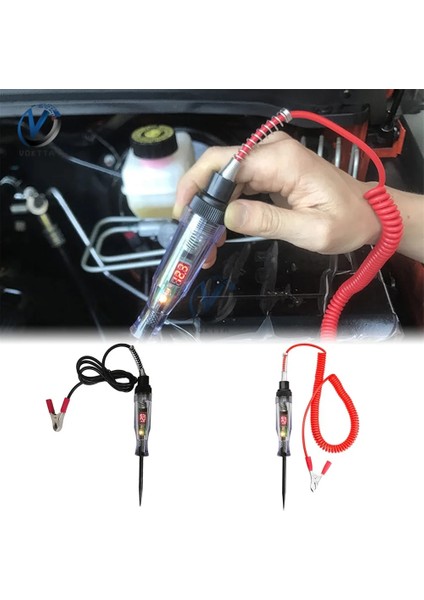 Siyah Ekranlı Elektrikli Test Kalemi 6-24 V Dc Oto Kamyon Gerilim Devre Test Cihazı Otomatik Test Uzun Prob Kalem Ampul Oto Araba Testi Polarite Kalem Aracı (Yurt Dışından) fırsatları