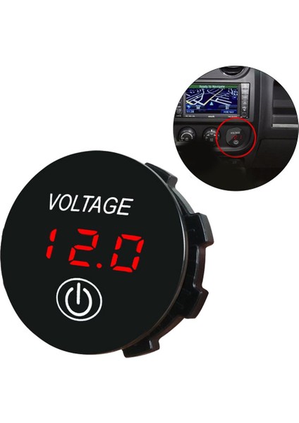 Kırmızı Ekran Dc 12 V-24 V LED Mini Yuvarlak Dijital Voltmetre Dokunmatik Açık Kapalı Anahtarı Ölçer Test Cihazı Araba/motosiklet/motorlu Tekne/kamyon Tamir Için (Yurt Dışından) modelleri