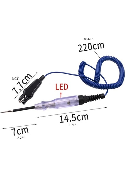 Mavi 6/12/24 V Elektrik Devresi Gerilim Test Cihazı Elektrik Devre Test Cihazı Araba LED Işık Test Probu Kalem ile Metal Prob Dayanıklı (Yurt Dışından) indirimleri