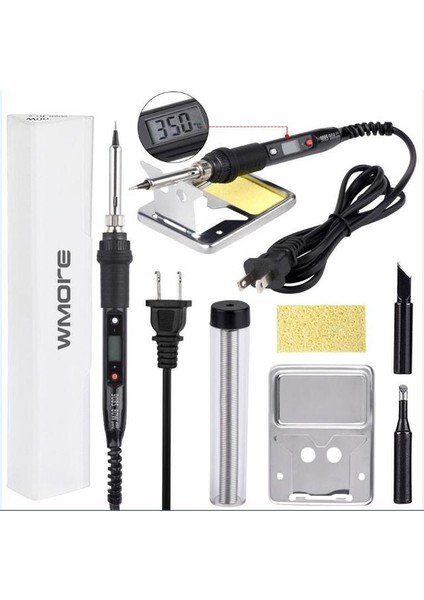 Siyah 80W 110V, Abd Jcd 80W Elektrikli Havya LCD Sıcaklığı Ayarlanabilir 110V 220V Kaynak Lehim Rework Istasyonu Havya Standı Ucu Kitleri (Yurt Dışından)