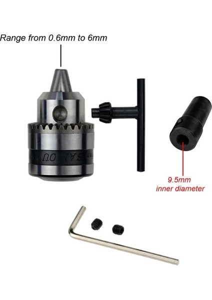 Ayna Mili 9.5mm Mini Elektrikli Matkap Aynası 0.6-6mm Montaj B10 Konik Konnektör Çubuğu Motor Mili Aynası Matkap Için Adaptör Anahtarı Anahtarı ile Güç Aracı (Yurt Dışından)