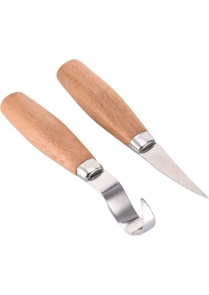 2 Adet Ahşap Oyma Bıçağı Keski Kanca Bıçak Oyma Araçları Ergonomik Ağaç Işleme Kaşığı Dayanıklı Çarpık Yeni Başlayanlar Heykel Profesyonel (Yurt Dışından)