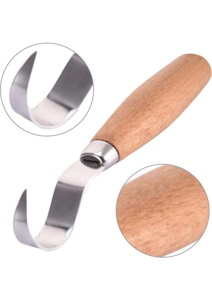 2 Adet Ahşap Oyma Bıçağı Keski Kanca Bıçak Oyma Araçları Ergonomik Ağaç Işleme Kaşığı Dayanıklı Çarpık Yeni Başlayanlar Heykel Profesyonel (Yurt Dışından)