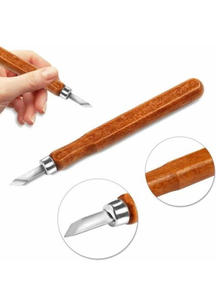 Çanta ile 12X Dıy Gravür Bıçak Heykel Seti Ahşap Oyma Araçları Ağaç Işleme Hobi Sanat El Sanatları Kesici Graver Heykel Çömlekçilik Seramik Kil (Yurt Dışından)