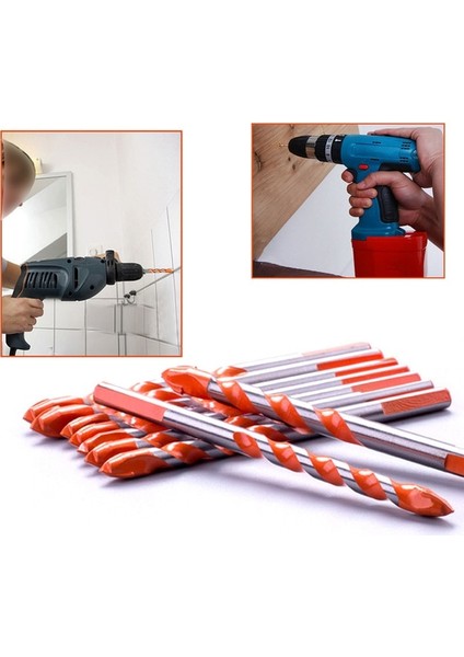 Kırmızı 12MM 3-12MM Tungsten Çelik Metal Alaşım Üçgen Matkap Uçları Seramik Duvar Cam Beton Delik Açıcı Siyah Kesici Tırnak Metal Matkap (Yurt Dışından)