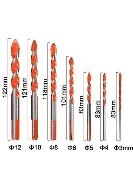 Kırmızı 12MM 3-12MM Tungsten Çelik Metal Alaşım Üçgen Matkap Uçları Seramik Duvar Cam Beton Delik Açıcı Siyah Kesici Tırnak Metal Matkap (Yurt Dışından) indirimleri