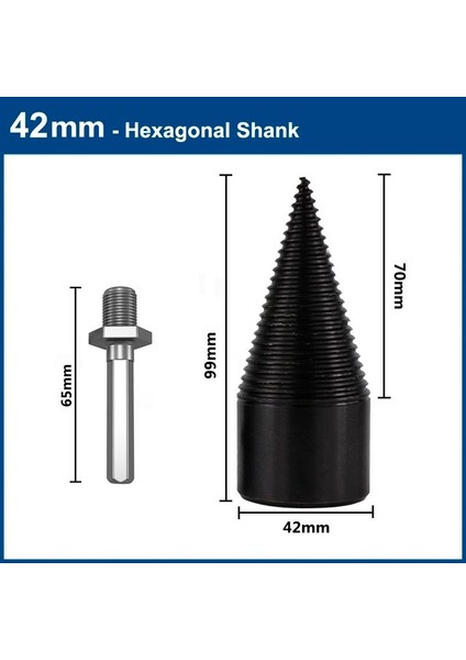 42MM Hex Shank Xcan Yakacak Odun Doğrayın 32MM/42MM Hss Yakacak Odun Ayırıcı Matkap Ucu Ahşap Bölünmüş Koni Matkap Ucu Ağaç Işleme Araçları Ahşap Kıyıcı (Yurt Dışından)