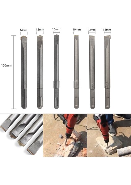 Tip 2 150MM Alaşım Keski Elektrikli Darbeli Matkap Kürek Duvar Kare Kolu Beton Oluklu Tuğla Duvar Delme Boğa Noktası/düz Keski (Yurt Dışından)