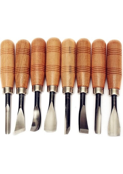 8PCS-A308 6/8 Adet Ahşap Oyma Araçları Keskin ve Dayanıklı Profesyonel Ağaç Işleme Graver Gravür Keski Marangozlar Oyma Bıçağı (Yurt Dışından)
