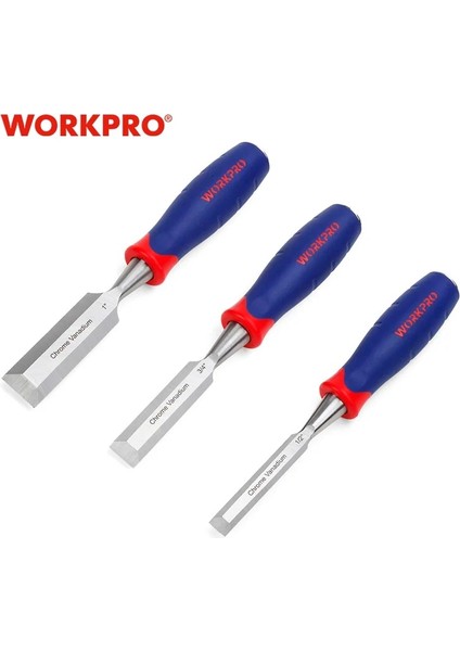 W001801AE Workpro 3pc Keski Seti Çelik Bıçak Keski Duvarcılık Oyma Aracı El Aleti Seti (Yurt Dışından)