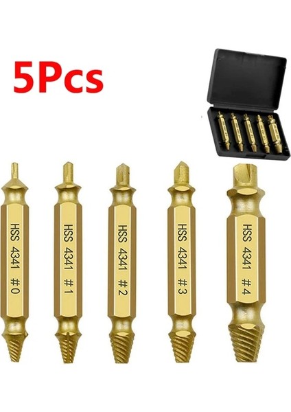 5 Adet Altın Kutusu ile 4/5/6 Pcs Hasarlı Vida Çıkarıcı Matkap Ucu Seti Soyulmuş Kırık Vida Cıvata Sökücü Çıkarıcı Kolayca Yıkım Araçlarını Çıkarın (Yurt Dışından)