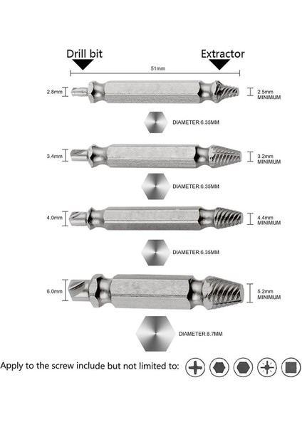 5 Adet Altın Kutusu ile 4/5/6 Pcs Hasarlı Vida Çıkarıcı Matkap Ucu Seti Soyulmuş Kırık Vida Cıvata Sökücü Çıkarıcı Kolayca Yıkım Araçlarını Çıkarın (Yurt Dışından)