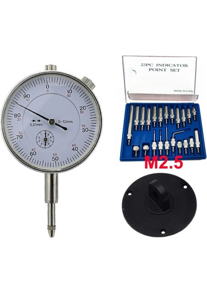 10MM Set B Kadranlı Gösterge 0-10MM 25MM 30MM Lug Geri Test Ölçer 22 Adet M2.5 4-48 Konu Ucu Kadranlı Test Göstergeleri Nokta Seti (Yurt Dışından)