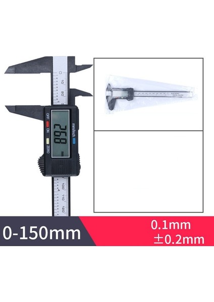 Siyah 150MM 150MM Elektronik Dijital Kumpas Karbon Fiber Kadran Elektronik Sürmeli Kumpas Ölçer Mikrometre Ölçme Aracı Dijital Cetvel 0.1 M (Yurt Dışından)
