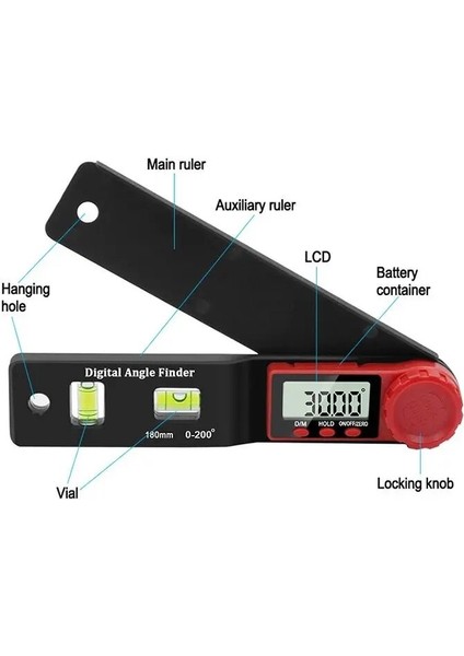 Kabarcık Mavi 2 Tip Dijital Kumpas Seviye ve Açı Cetvel Yükseklik Cetvel Derinlik Cetvel Çok Fonksiyonlu Ölçme Aracı Ağaç Işleme Aleti (Yurt Dışından) indirimleri