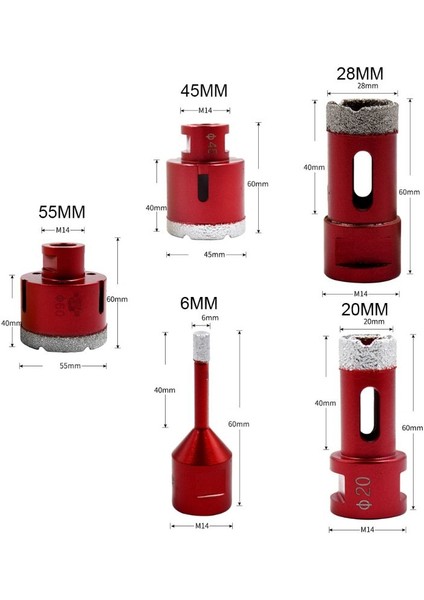 60 2022 Yeni 6-75MM M14 Vakum Lehimli Matkap Ucu Mermer Fayans Için Yüksek Sertlik Delik Testere Kesici (Yurt Dışından)