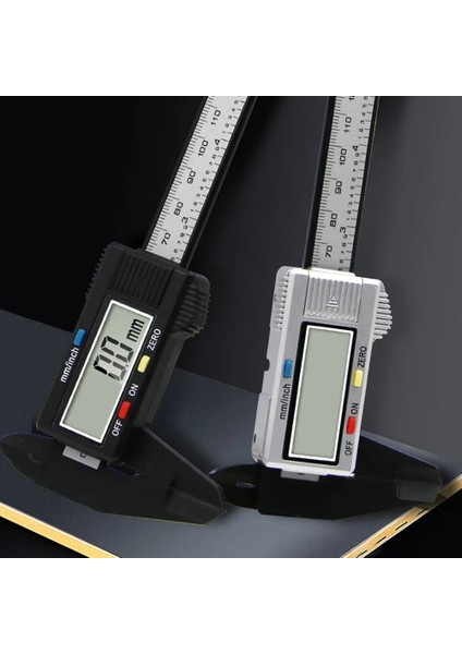Siyah ve Beyaz 0-150MM Kumpaslar LCD Elektronik Dijital Sürmeli Kumpaslar Kart Cetvel Mikrometre Ölçme Aracı Derinlik Pitch Ölçüm Aletleri (Yurt Dışından)
