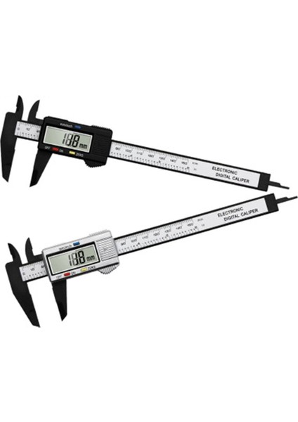 Siyah ve Beyaz 0-150MM Kumpaslar LCD Elektronik Dijital Sürmeli Kumpaslar Kart Cetvel Mikrometre Ölçme Aracı Derinlik Pitch Ölçüm Aletleri (Yurt Dışından)