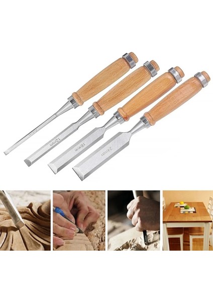 24MM Ağaç Işleme Keski 25 Derece Eğim Karbon Çelik Düz Kürek Kürek Ahşap Ağaç Işleme Marangozluk Keski Pratik (Yurt Dışından)