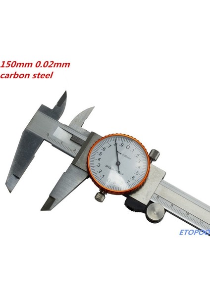 150MM Metal Darbeye Dayanıklı 6 Inç 0.001 "titanyum Paslanmaz Çelik Kadranlı Sürmeli Kumpas Ölçer 150MM 0.02MM Kadranlı Kaliper Kalınlığı Ölçme Aracı (Yurt Dışından)