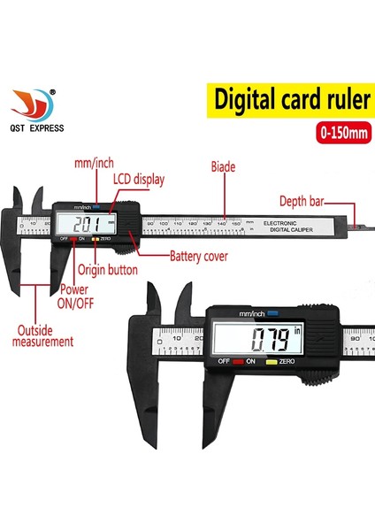 0-100MM Siyah B 0-100MM 0-150MM Kaliper 6 Pollici LCD Elettronico Digitale Compasso A Nonio Micrometro Strumento Di Misura (Yurt Dışından) fiyatları