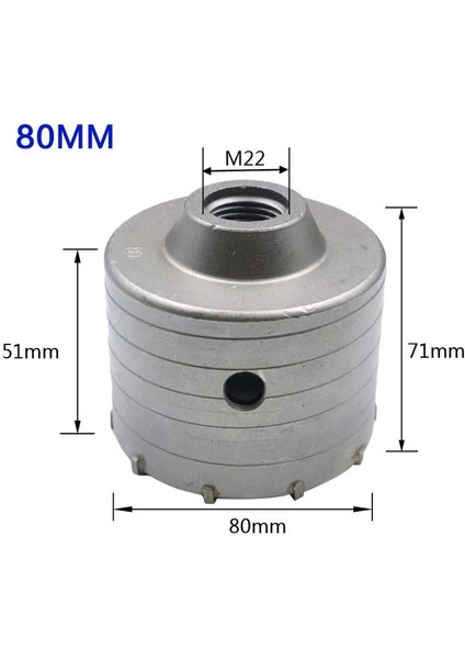 80MM Sds Plus Duvar Delik Testere Matkap Ucu Beton Delik Testere Yuvarlak Şaft 30-160MM Delik Kesici Beton Çimento Taş Aracı (Yurt Dışından)