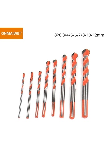 3 4 5 6 7 8 10 12 3-12MM Dişli Üçgen Tungsten Çelik Duvar Karosu Beton Delme Ucu Ev Mermer Derebeyi Elmas El Elektrikli Matkap (Yurt Dışından)