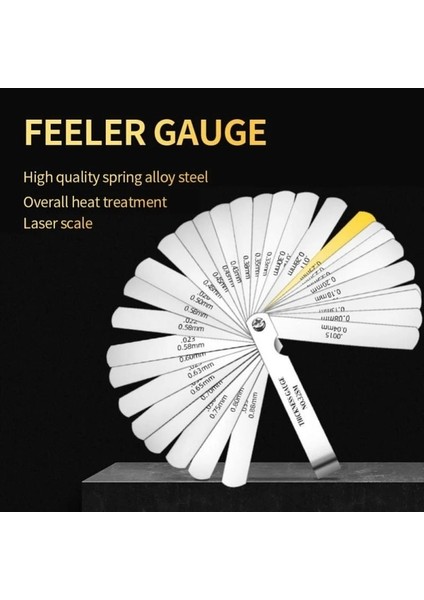 32 Bıçak 32 Bıçak Metrik Feeler Kalınlık Ölçerler Boşluk Doldurucu Feeler Ölçerler Ağaç Işleme Ölçme Aracı Yüksek Hassasiyetli Boşluk Ölçü Aracı (Yurt Dışından)