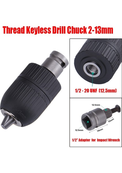 3-16MM - Adaptör Matkap Aynası Matkap Aynası Adaptörü Darbeli Anahtarı Elektrikli Matkap'a Dönüştürün - 1/2"-20UNF 3/8"-24UNF Dişli 3 Çeneli Ayna (Yurt Dışından) indirimleri
