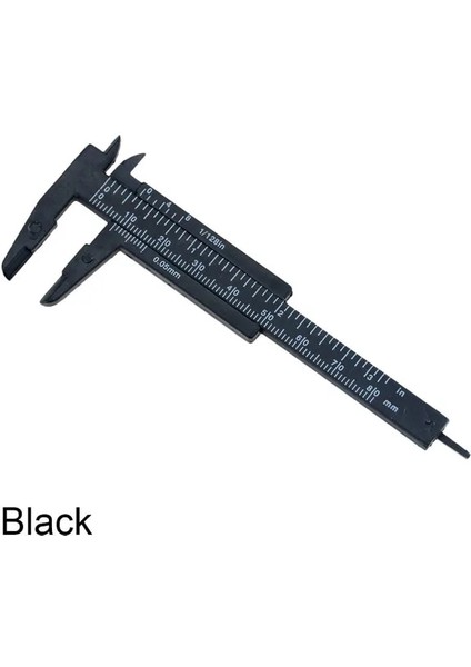 Siyah 1 Adet Mini 0-80MM Çift Kurallı Ölçekli Plastik Sürmeli Kumpas Ölçüm Öğrenci Dıy Ölçü Aracı Metal Işleme Ağaç Işleme (Yurt Dışından)