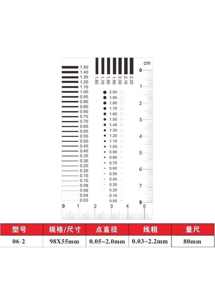 06-2 Ölçüm Geçişi Rozet Göstergesi Leke Kartı Nokta Göstergesi Tel Göstergesi Şeffaf Film Cetveli Leke Çatlağı Kontrast Cetveli (Yurt Dışından)