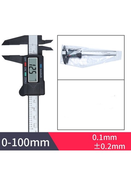 Siyah 100MM Dijital Kumpas Taşınabilir Elektronik Sürmeli Kumpas Elektronik Kumpas Mikrometre Dijital Cetvel Ölçme Aracı 150MM 0.1mm (Yurt Dışından)