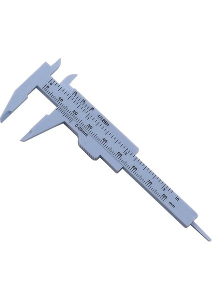 R 1 Adet 0-80MM Çift Kurallı Ölçekli Plastik Sürmeli Kumpas Öğrenci Kadranlı Gösterge Mikrometre Ölçüm Cetveli Iç Çapı Derinlik Ölçer (Yurt Dışından)