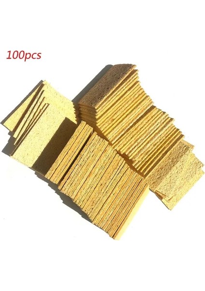 100 Adet Sünger Temizleyici Sünger Temiz Aracı Yüksek Sıcaklık Kalıcı Yoğunlaşma Elektrikli Lehim Kaynak Havya Ipuçları Temizleme Süngeri Sarı (Yurt Dışından)