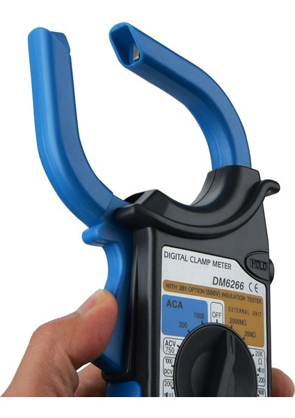 Gökyüzü Mavi LCD Dijital Metre 2 Test Kurşun Kelepçe Metre Ac Dc Akım Gerilim Direnç Test Cihazı Multimetre Mavi Ölçme Aracı DM6266 (Yurt Dışından) fırsatları