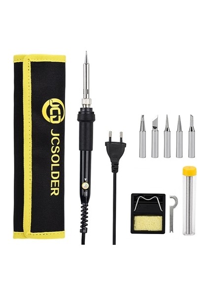 Siyah 60W 220V, Abd Jcd Ayarlanabilir Sıcaklık Havya Kiti 110V 220V 60W El Lehim Kaynak Araçları Lehimleme Uçları Tel Lehim Sökme Pompası Kitleri (Yurt Dışından)