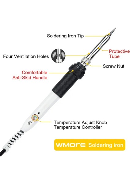 Siyah 60W 220V, Abd Jcd Ayarlanabilir Sıcaklık Havya Kiti 110V 220V 60W El Lehim Kaynak Araçları Lehimleme Uçları Tel Lehim Sökme Pompası Kitleri (Yurt Dışından) modelleri