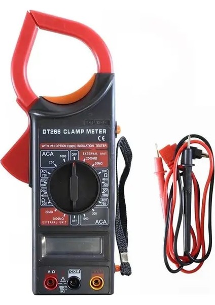 Kırmızı Kırmızı DT266 Dijital Voltmetre Ampermetre Ohmmetre Multimetre Volt Ac Dc Test Cihazı Kelepçe Metre Süreklilik Buzzer ile (Yurt Dışından)
