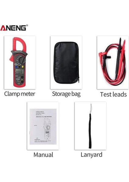 ST201 Kırmızı Aneng ST201 Dijital Profesyonel Multimetre Kelepçe Ampermetre Transistör Kondansatör Test Cihazı Güç Testi Otomotiv Gerilim Test Cihazı (Yurt Dışından)