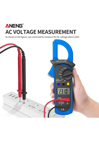 ST201 Kırmızı Aneng ST201 Dijital Profesyonel Multimetre Kelepçe Ampermetre Transistör Kondansatör Test Cihazı Güç Testi Otomotiv Gerilim Test Cihazı (Yurt Dışından) fırsatları