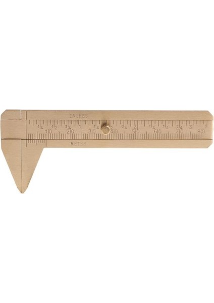 Sarı Mini Pirinç Sürgülü Ölçer Sürmeli Boncuk Takı Kaliper Çift Ölçekli 80MM / 3.25IN (Yurt Dışından)