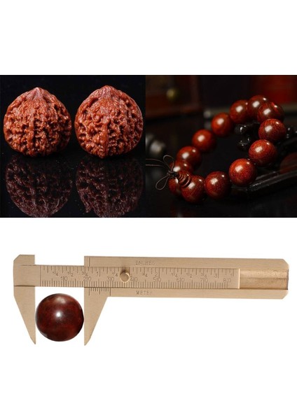 Sarı Mini Pirinç Sürgülü Ölçer Sürmeli Boncuk Takı Kaliper Çift Ölçekli 80MM / 3.25IN (Yurt Dışından) fırsatları